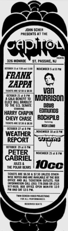 13/10/1978Capitol theater, Passaic, NJ